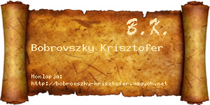 Bobrovszky Krisztofer névjegykártya